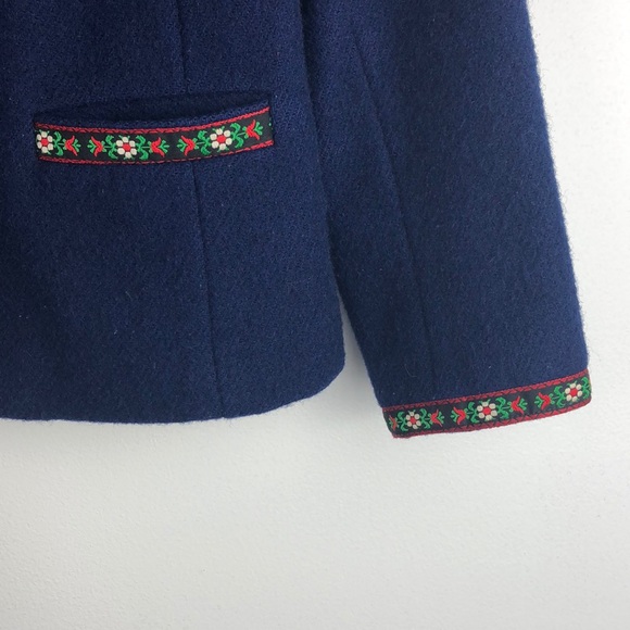 Lang Originals l Vintage? Navy Floral Trim Coat - Picture 4 of 8
